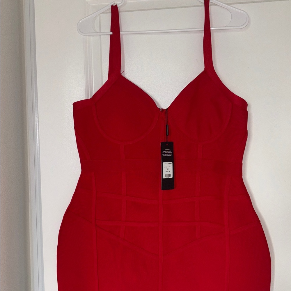 Red Fashion Nova Bodycon Dress
